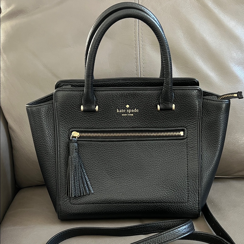 Kate Spade Chester Street Allyn Black Satchel with Tassel Detail - Small